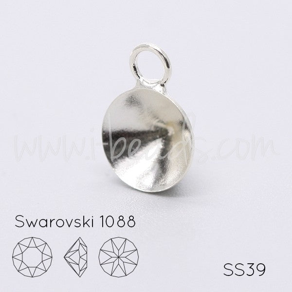 Serti pendentif pour Cristal 1088 SS39 argenté (1) - LaMercerieDesCopines