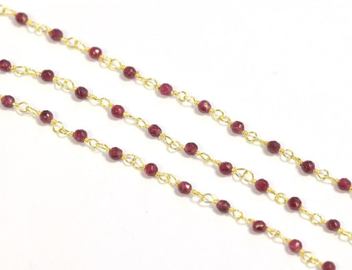 Buy Chain Rosary vermeil and ruby 2mm by 10 cm