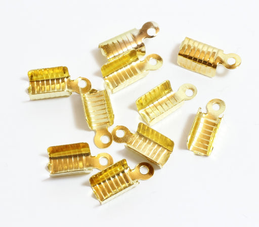 Buy Lot 10 Fasteners - Golden Cord Tips - 12x5mm