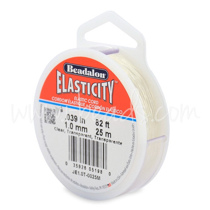 Achat Beadalon fil élastique elasticity transparent 1mm, 25m (1)