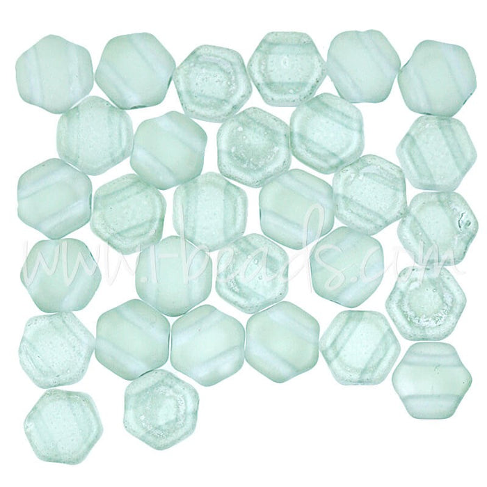 Creez Perles Honeycomb 6mm matte light green luster (30)