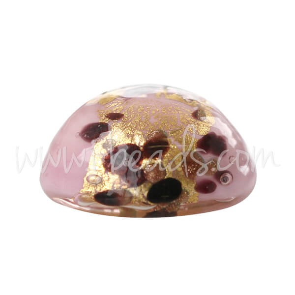 Achat Cabochon verre de Murano léopard rose 20mm (1)