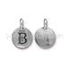 Creez Pendentif charm lettre B plaqué argent vieilli 11mm (1)