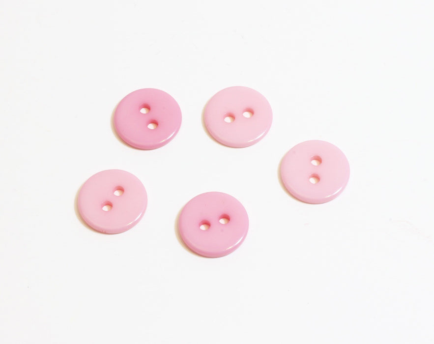 Creez x5 boutons fantaisie rond rose 11mm à coudre