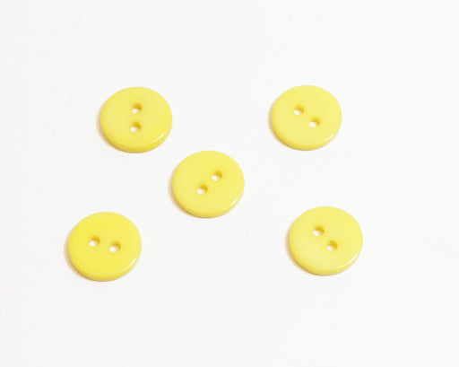 Buy X5 Yellow Round Fancy Buttons - 11mm - Sewing