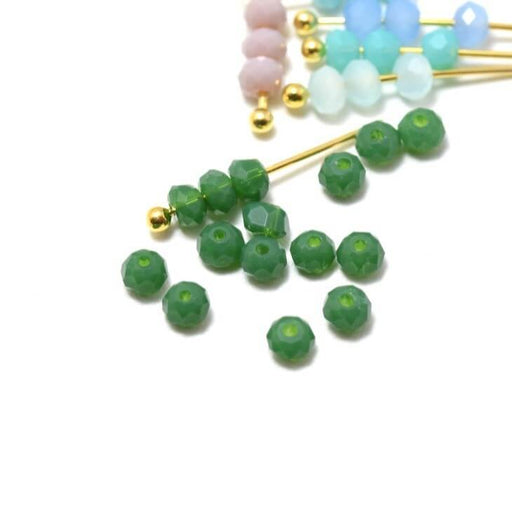 Buy 10 Dark Green Beads # 10 With Imitation Jade Imitation Glass 3.5 ~ 4x2.5 ~ 3mm Hole: 0.5mm - Threading a Pissing Nail