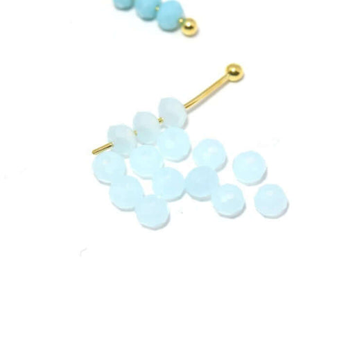 Buy 10 beads blue sky # 4 with imitation glass jade 3.5 ~ 4x2.5 ~ 3mm Hole: 0.5mm - to put on a wire a beaded nail in Brel