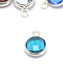 Acheter en gros 1 pendentif argent 12x9x5 mm bleu canard , Trou: 2 mm et verre à facettes avec contours argentés