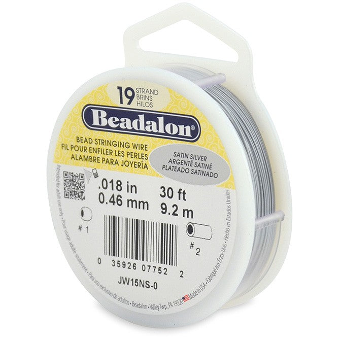 Achat Beadalon fil càÂ¢ble 19 brins argenté satiné 0.46mm, 9.2m (1)