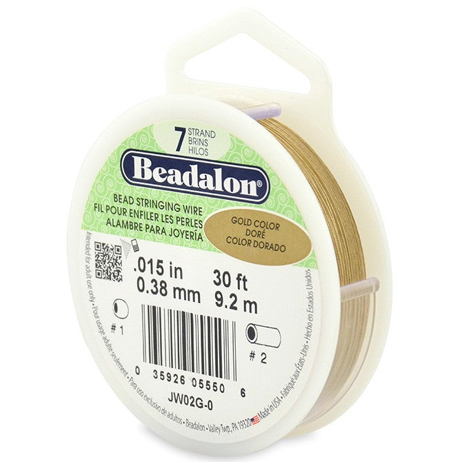 Achat Beadalon fil càÂ¢ble 7 brins doré métallique 0.38mm, 9.2m (1)