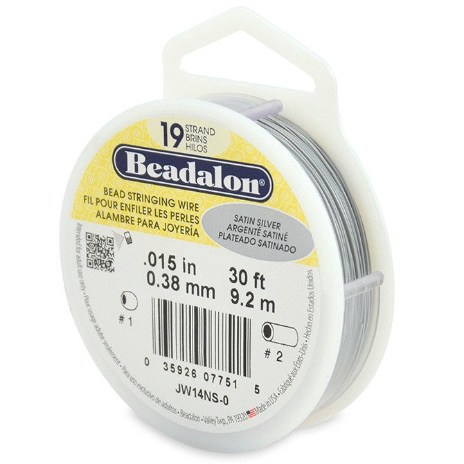 Vente Beadalon fil càÂ¢ble 19 brins argenté satiné 0.38mm, 9.2m (1)