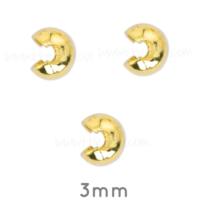 Covers pearls to crush golden metal quality 3mm (10)